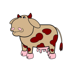 Pobarvana pobarvanka - Otroška pobarvanka smešne krave