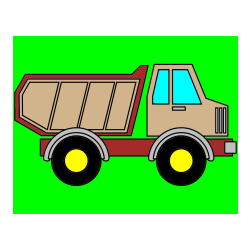 Pobarvana pobarvanka - Otroška pobarvanka tovornjaka za prevoz smeti in drugega tovora