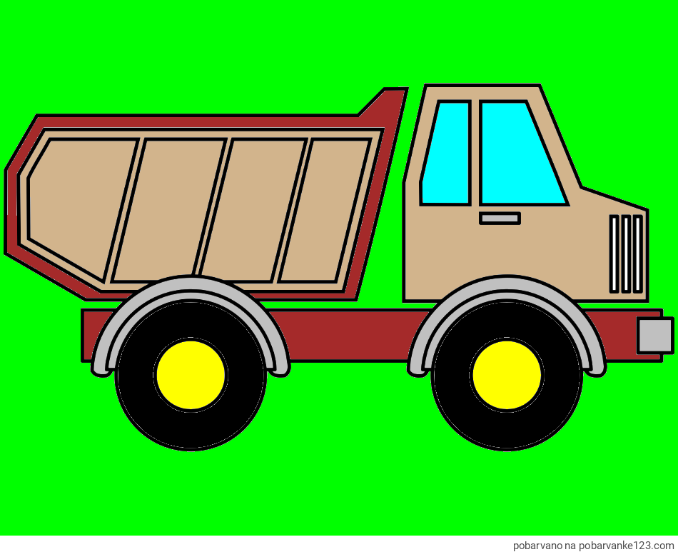 POBARVANA POBARVANKA - Otroška pobarvanka tovornjaka za prevoz smeti in drugega tovora
