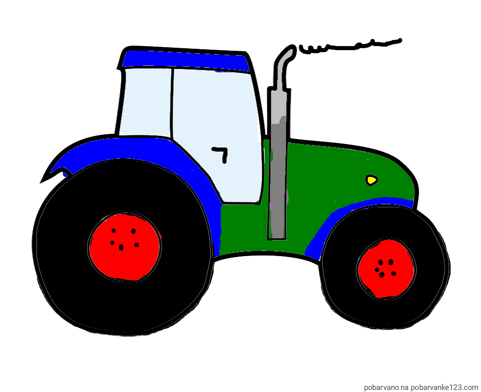 POBARVANA POBARVANKA - Otroška pobarvanka traktorja
