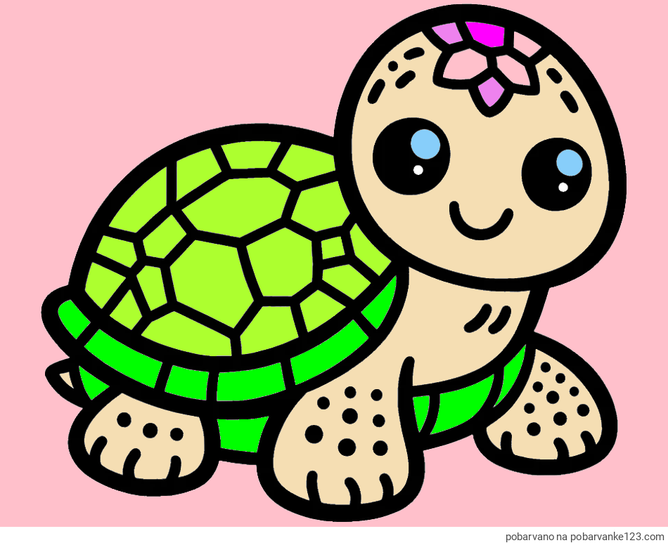 POBARVANA POBARVANKA - Otroška pobarvanka želve