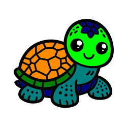 Pobarvana pobarvanka - Otroška pobarvanka želve