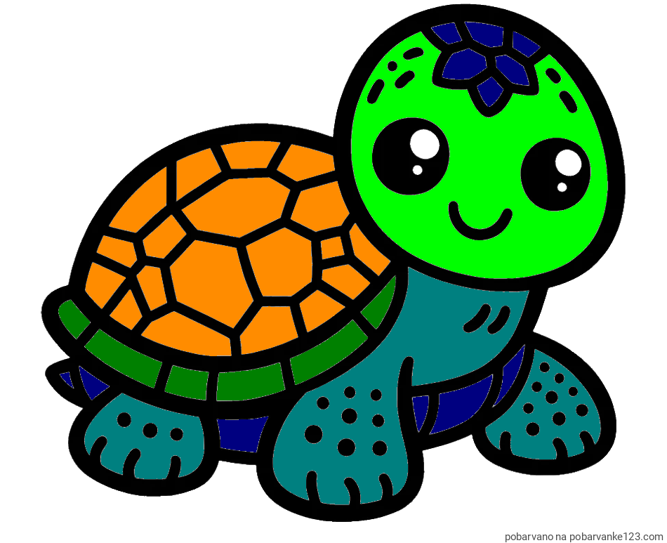 POBARVANA POBARVANKA - Otroška pobarvanka želve