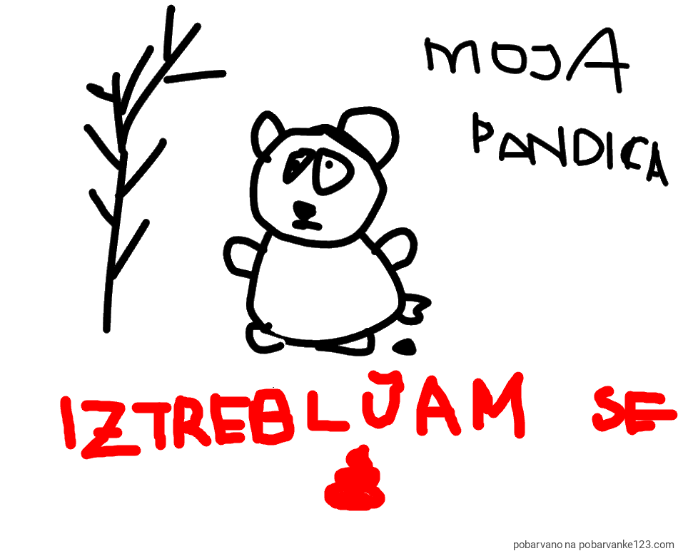 POBARVANA POBARVANKA - panda se iztreblja
