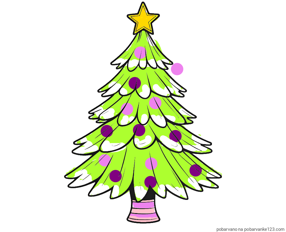 POBARVANA POBARVANKA - Pobarvanka božične smreke z zvezdo
