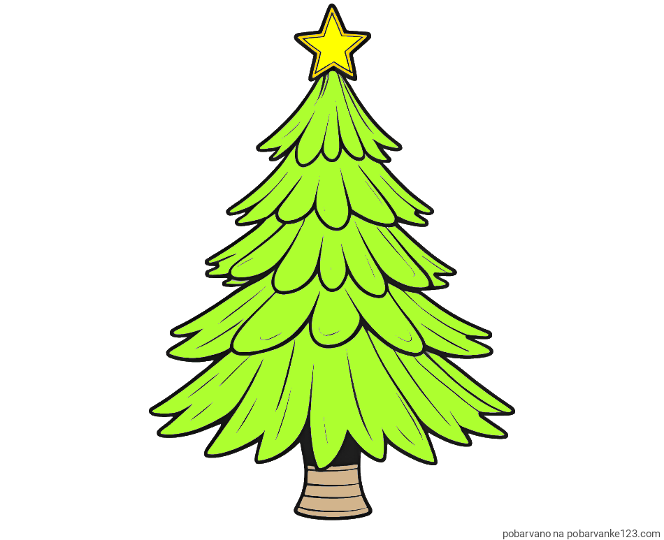 POBARVANA POBARVANKA - Pobarvanka božične smreke z zvezdo