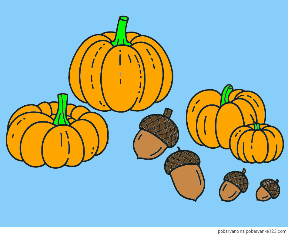 POBARVANA POBARVANKA - Pobarvanka buč in želoda