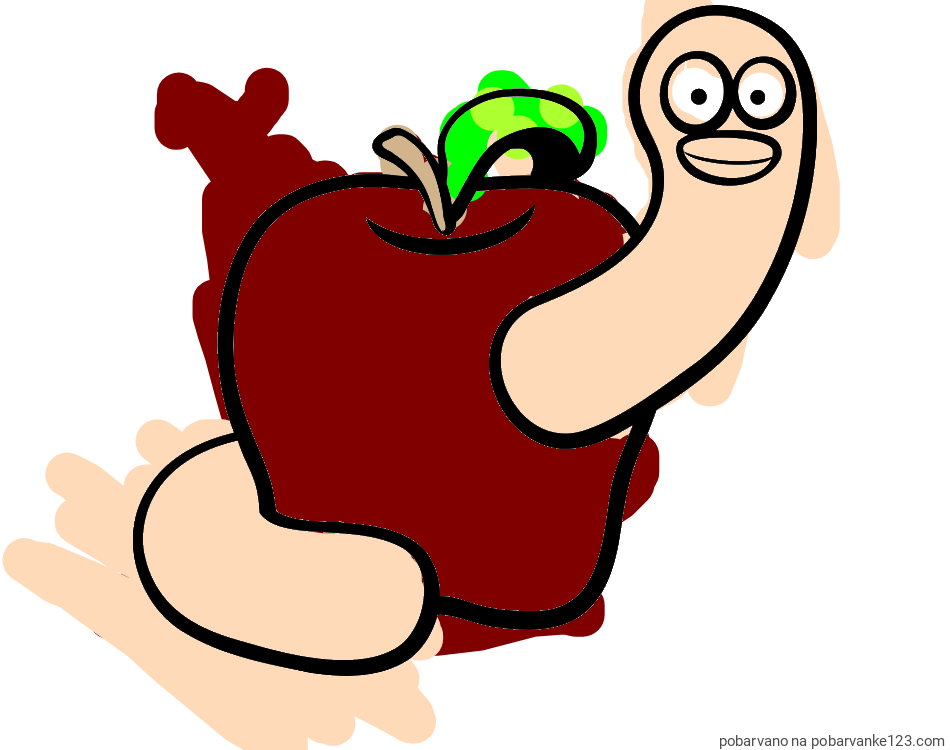 POBARVANA POBARVANKA - Pobarvanka črvive jabolke