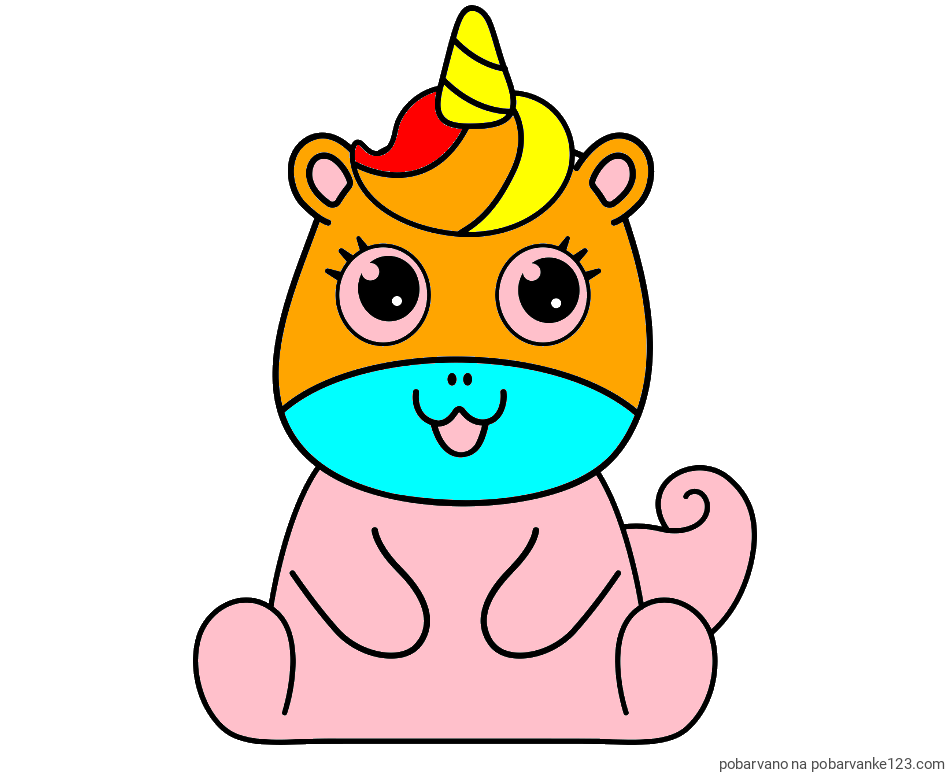POBARVANA POBARVANKA - Pobarvanka čudovitega samoroga Unicorn
