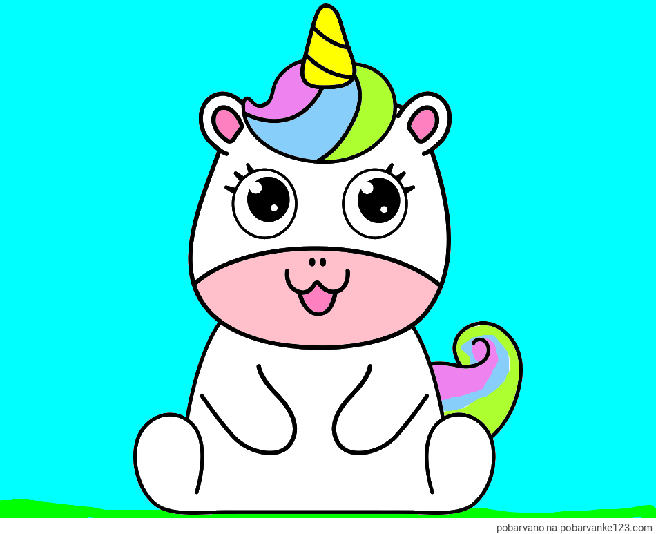 POBARVANA POBARVANKA - Pobarvanka čudovitega samoroga Unicorn