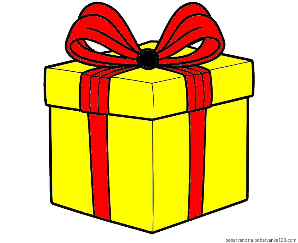 POBARVANA POBARVANKA - Pobarvanka darila s pentljo