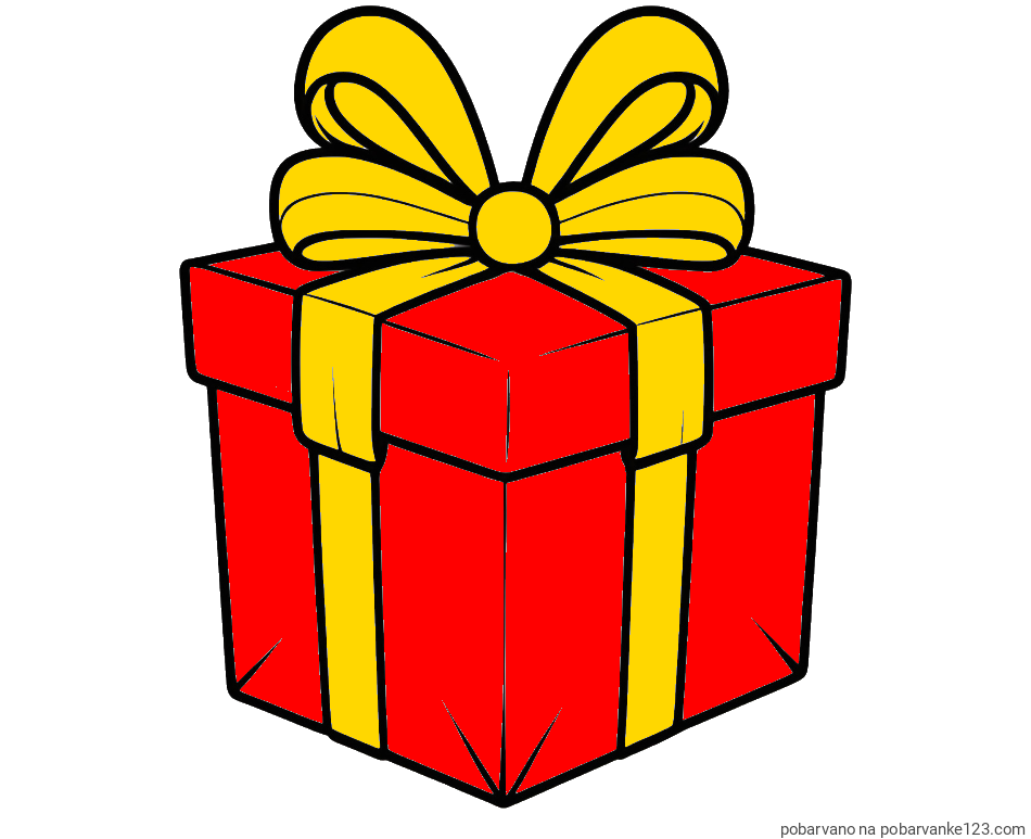 POBARVANA POBARVANKA - Pobarvanka darilne škatle s pentljo