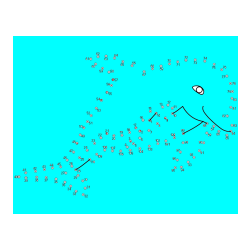 Pobarvana pobarvanka - Pobarvanka delfina - poveži številke