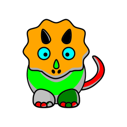 Pobarvana pobarvanka - Pobarvanka dinozavra triceratops