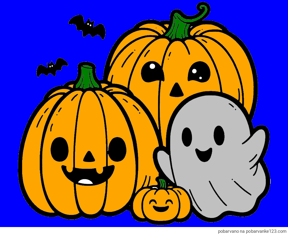 POBARVANA POBARVANKA - Pobarvanka duhca in buč za noč čarovnic