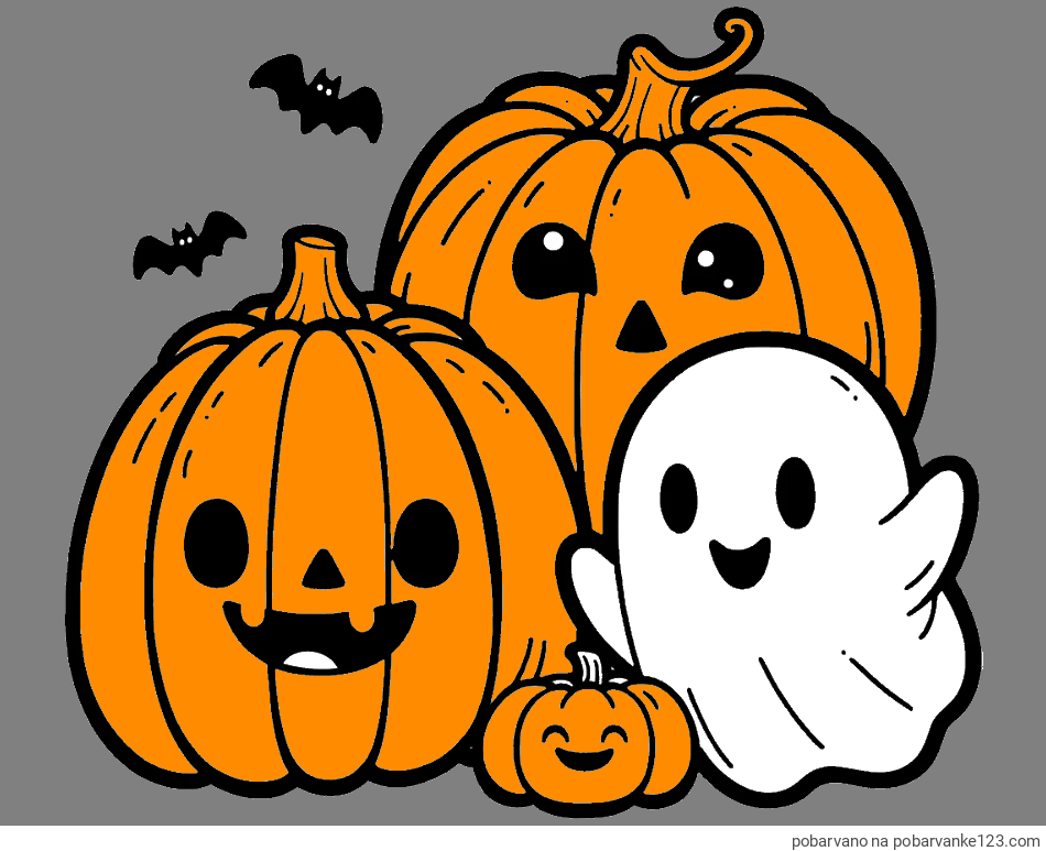 POBARVANA POBARVANKA - Pobarvanka duhca in buč za noč čarovnic