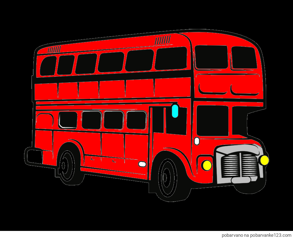 POBARVANA POBARVANKA - Pobarvanka dvonadstropnega avtobusa