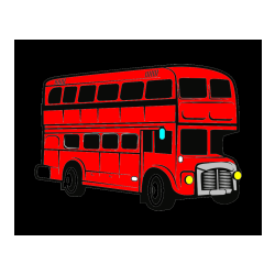 Pobarvana pobarvanka - Pobarvanka dvonadstropnega avtobusa