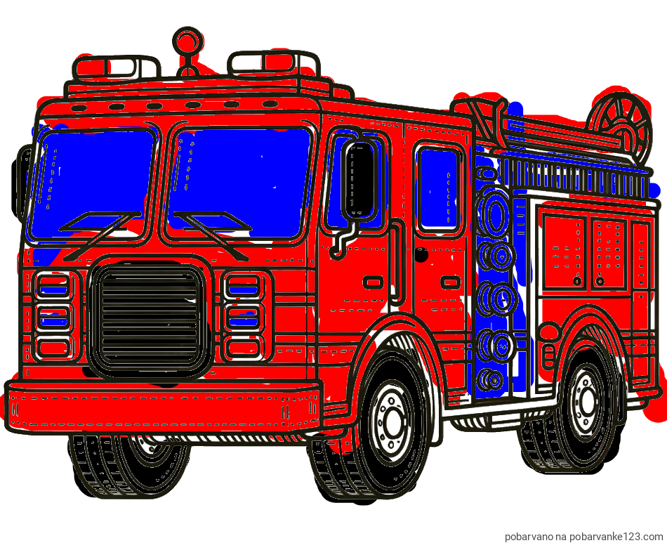 POBARVANA POBARVANKA - Pobarvanka gasilskega avta