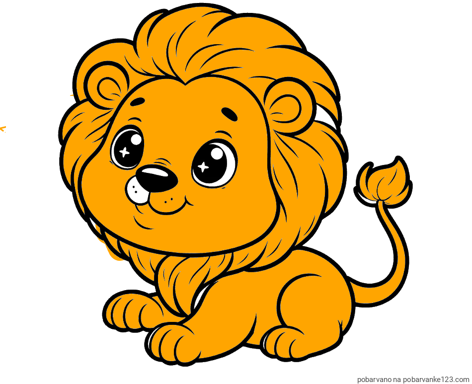 POBARVANA POBARVANKA - Pobarvanka igrivega levčka