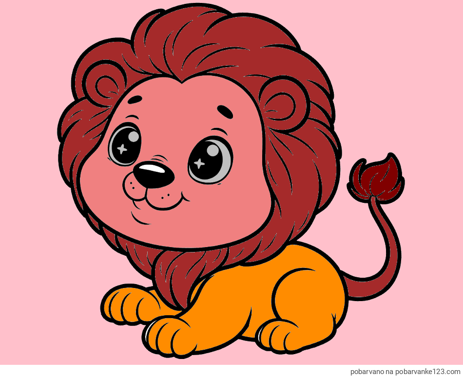 POBARVANA POBARVANKA - Pobarvanka igrivega levčka