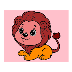 Pobarvana pobarvanka - Pobarvanka igrivega levčka