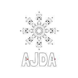 Pobarvana pobarvanka - Pobarvanka imena AJDA in pobarvanka abstraktne snežinke