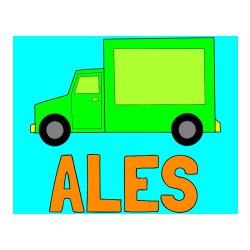 Pobarvana pobarvanka - Pobarvanka imena ALEŠ in otroška pobarvanka kamiona