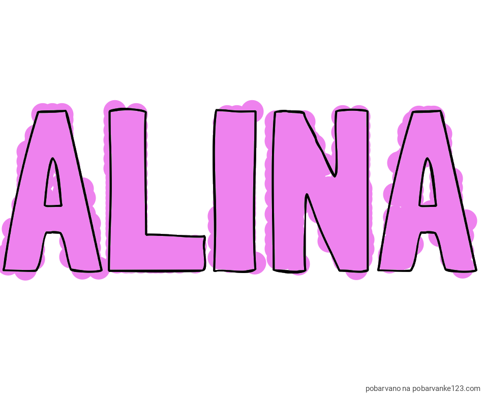 POBARVANA POBARVANKA - Pobarvanka imena ALINA