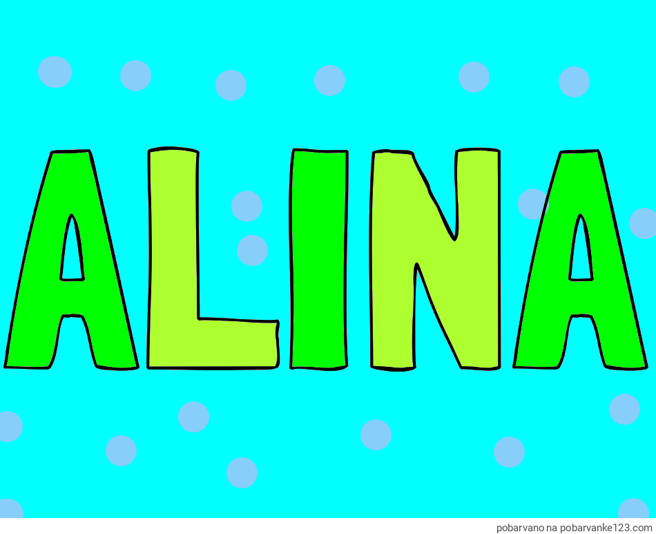 POBARVANA POBARVANKA - Pobarvanka imena ALINA