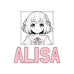 Pobarvana pobarvanka - Pobarvanka imena ALISA in pobarvanka ljubke punčke v anime slogu