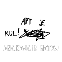 Pobarvana pobarvanka - Pobarvanka imena ANA KAJA IN MATEJ in apt je šit