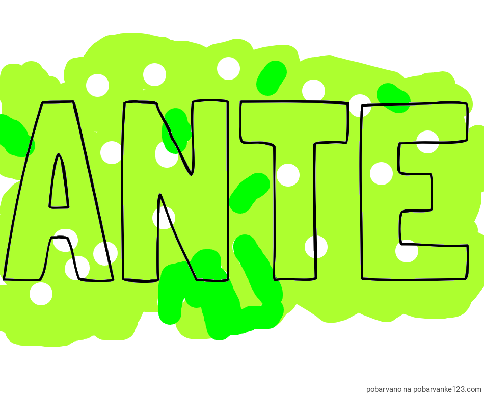 POBARVANA POBARVANKA - Pobarvanka imena ANTE
