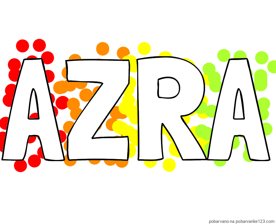 POBARVANA POBARVANKA - Pobarvanka imena AZRA