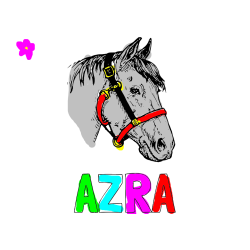 Pobarvana pobarvanka - Pobarvanka imena AZRA in konjska glava