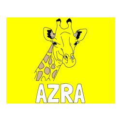 Pobarvana pobarvanka - Pobarvanka imena AZRA in lepa pobarvanka žirafje glave