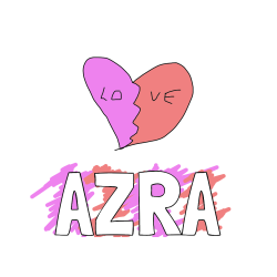Pobarvana pobarvanka - Pobarvanka imena AZRA in LJUBEZEN