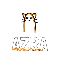 Pobarvana pobarvanka - Pobarvanka imena AZRA in luštkana mačka