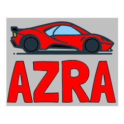 Pobarvana pobarvanka - Pobarvanka imena AZRA in otroška pobarvanka dirkalnega avtomobila