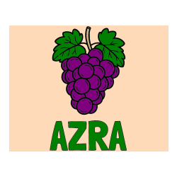 Pobarvana pobarvanka - Pobarvanka imena AZRA in otroška pobarvanka grozdja