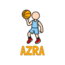 Pobarvana pobarvanka - Pobarvanka imena AZRA in otroška pobarvanka košarkarja