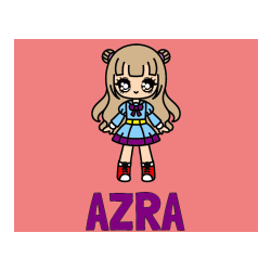 Pobarvana pobarvanka - Pobarvanka imena AZRA in otroška pobarvanka punčke v anime slogu