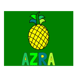 Pobarvana pobarvanka - Pobarvanka imena AZRA in pobarvanka ananasa