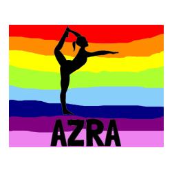 Pobarvana pobarvanka - Pobarvanka imena AZRA in pobarvanka baletke med ogrevanjem