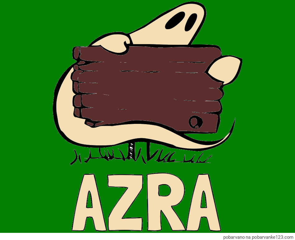 POBARVANA POBARVANKA - Pobarvanka imena AZRA in pobarvanka duhca in table
