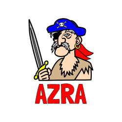 Pobarvana pobarvanka - Pobarvanka imena AZRA in pobarvanka gusarja s kljukastim nosom