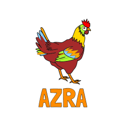 Pobarvana pobarvanka - Pobarvanka imena AZRA in pobarvanka kokoške