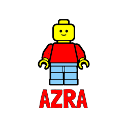 Pobarvana pobarvanka - Pobarvanka imena AZRA in pobarvanka LEGO figurice fanta