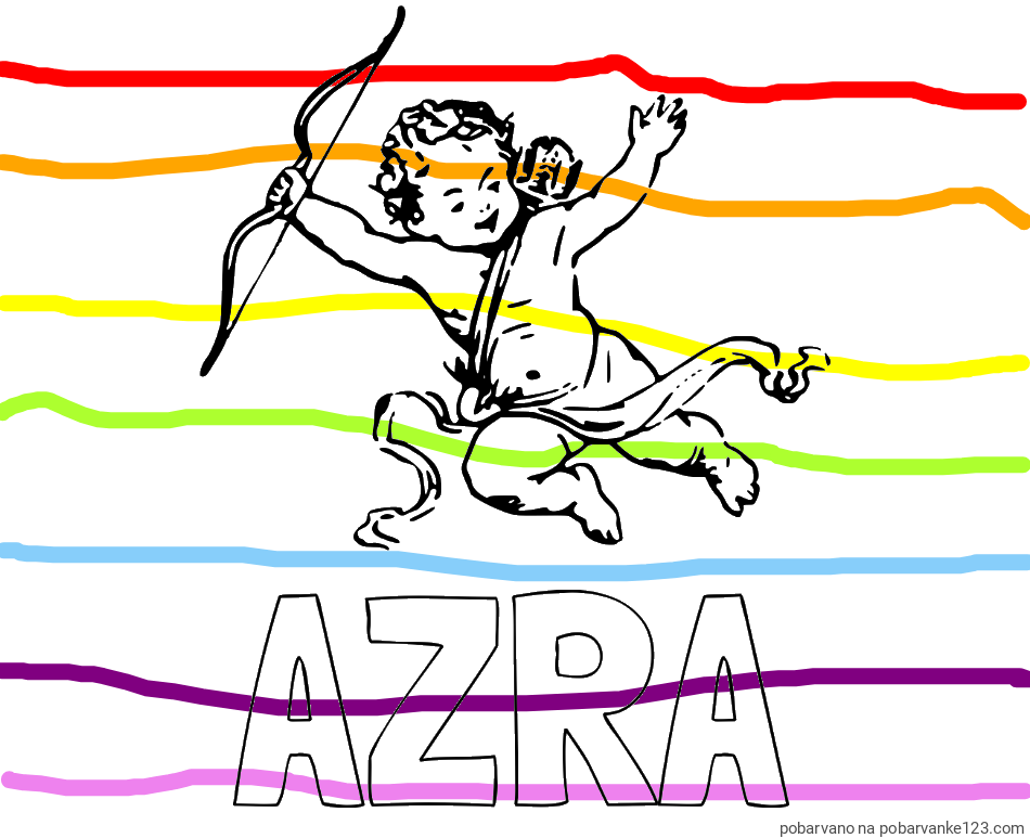 POBARVANA POBARVANKA - Pobarvanka imena AZRA in pobarvanka majhnega angela