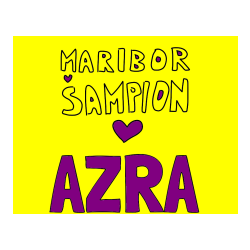 Pobarvana pobarvanka - Pobarvanka imena AZRA in pobarvanka MARIBOR ŠAMPION